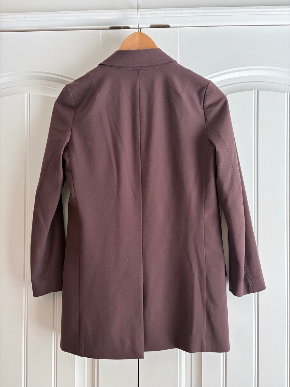 ALL SAINTS Aleida Tri Blazer Jacket Brown Longline Open Front Women’s Size 0 - Picture 2 of 7